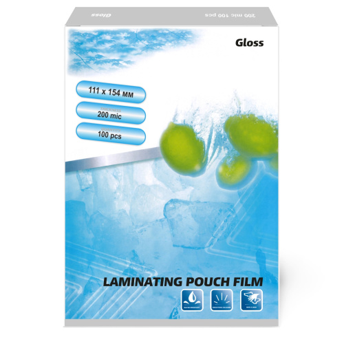 Пакетная пленка для ламинирования, глянцевая, 111x154мм (A6), 200мкм, LF